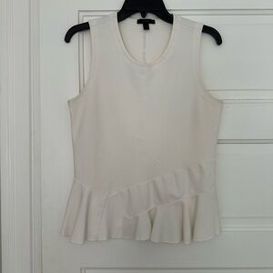 J. Crew White Peplum Sleeveless Tank Top